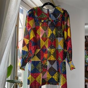 Doen Colorful Patchwork Mini Dress